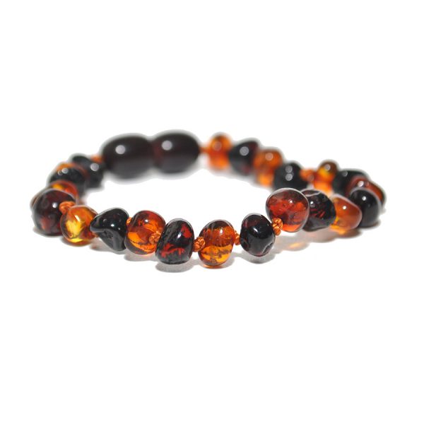 pulsera bebé barroco cognac, cherry 14 cms.