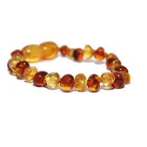 pulsera bebé barroco limon, cognac 14 cms.