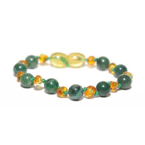 pulsera bebé barroco limon, jade 14 cms.
