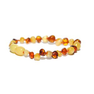 pulsera bebé barroco Milk, Cognac 14 cms.