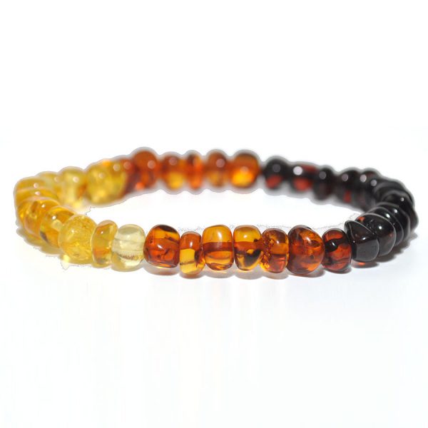 pulsera adulto barroco limon, miel, cognac, cherry 21 cms.
