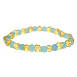 pulsera adulto barroco limon, aguamarina 21 cms.
