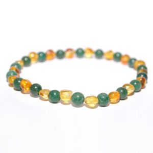pulsera adulto barroco limon, jade 21 cms.
