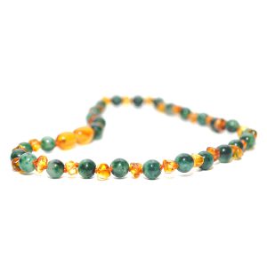collar bebé barroco miel, jade 32 cms.