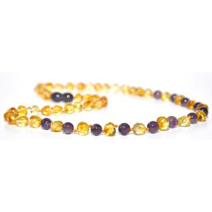 collar adulto barroco limon, amatista 45 cms.